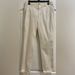 GAP Women's Girlfriend Chino Cream Pants with Side Leg Design